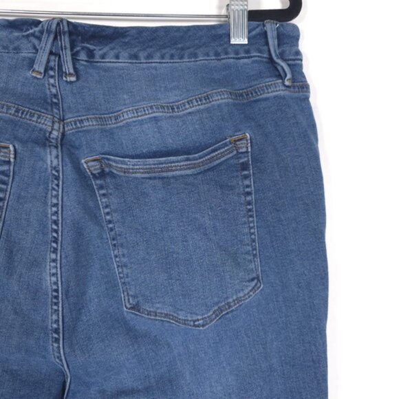 GOOD AMERICAN Women’s Jeans Distressed High Rise Blue 752 GLC873TINA Size 18 - Picture 11 of 14